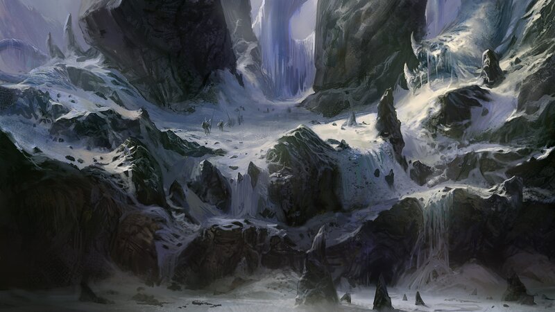 snowy mountain pass
