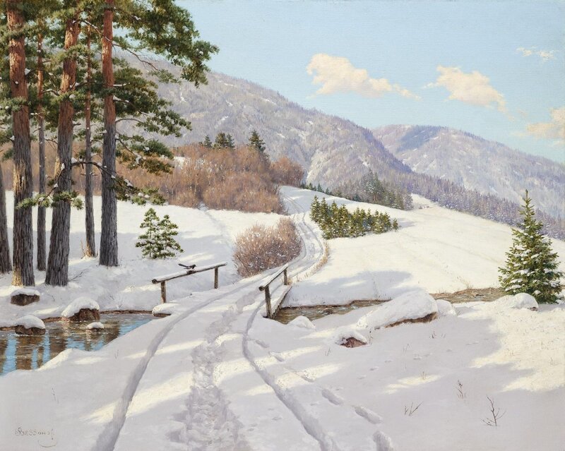 Snowy Mountain Path — White, Serene