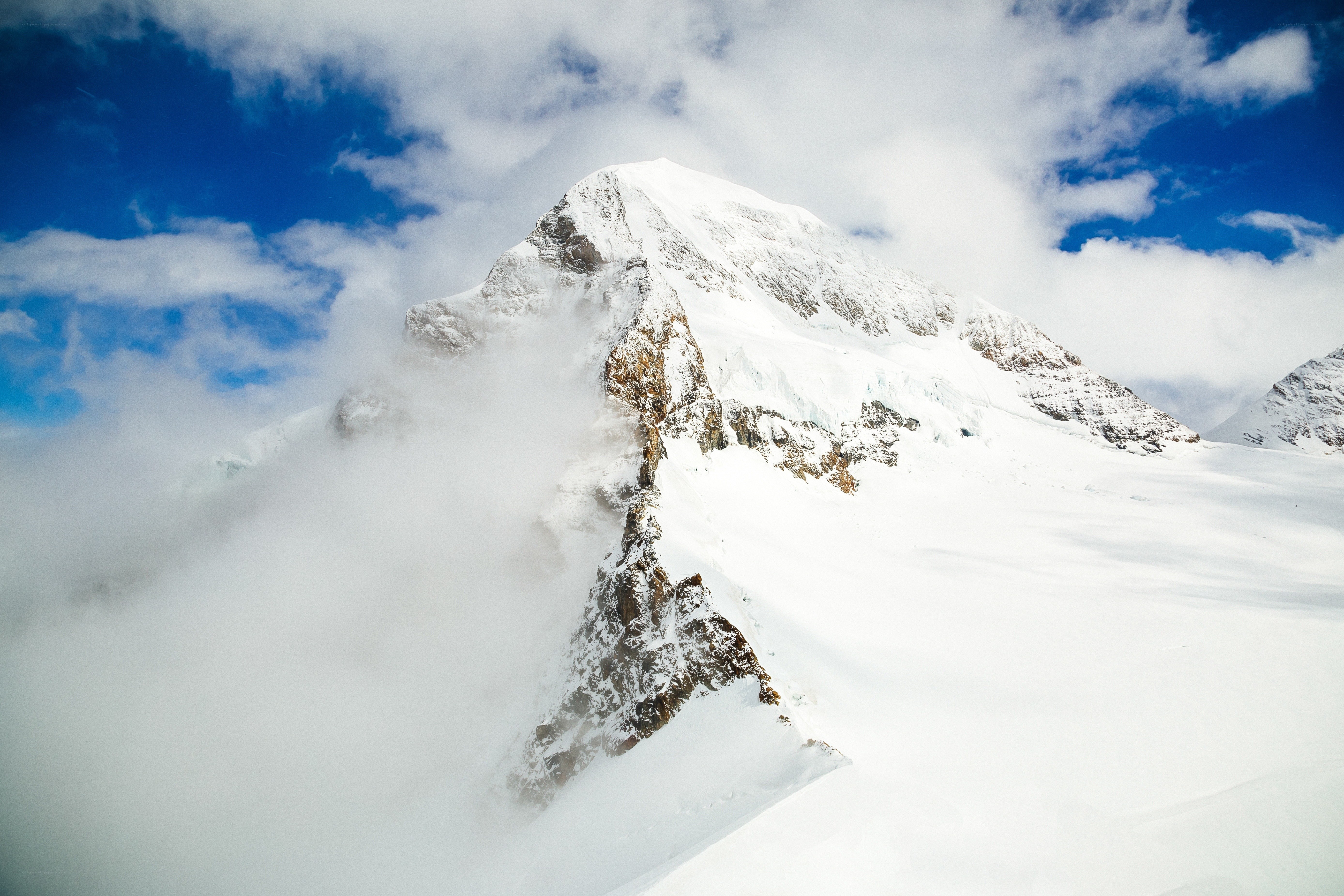 Snowy mountain peak