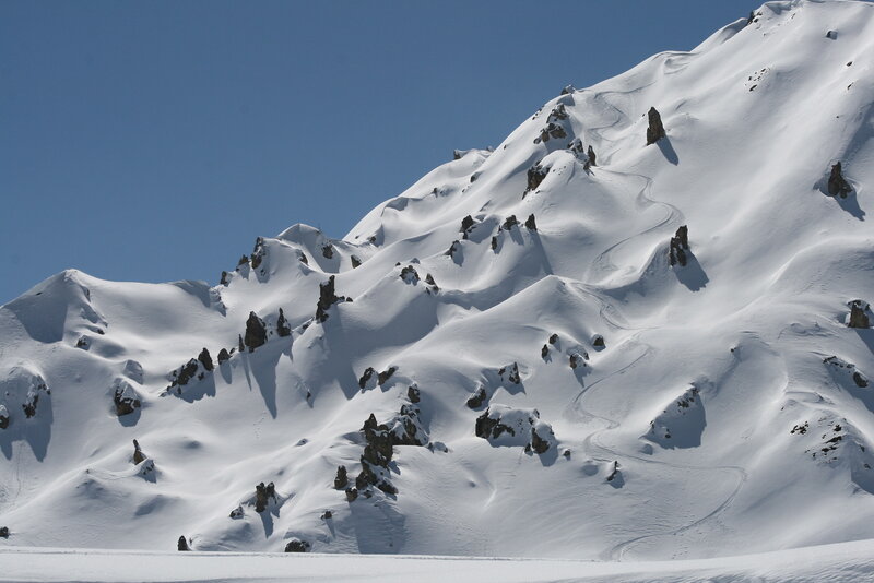 Snowy mountain peak