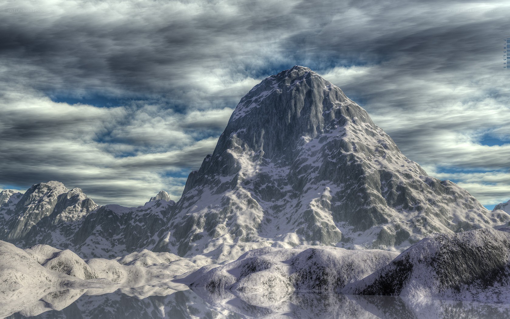 Snowy mountain peak