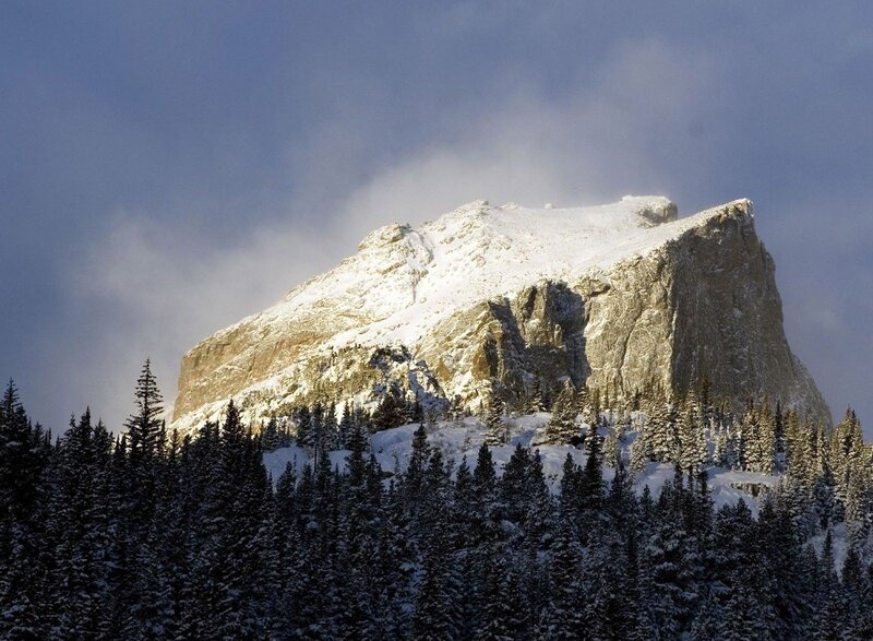 Snowy mountain peak