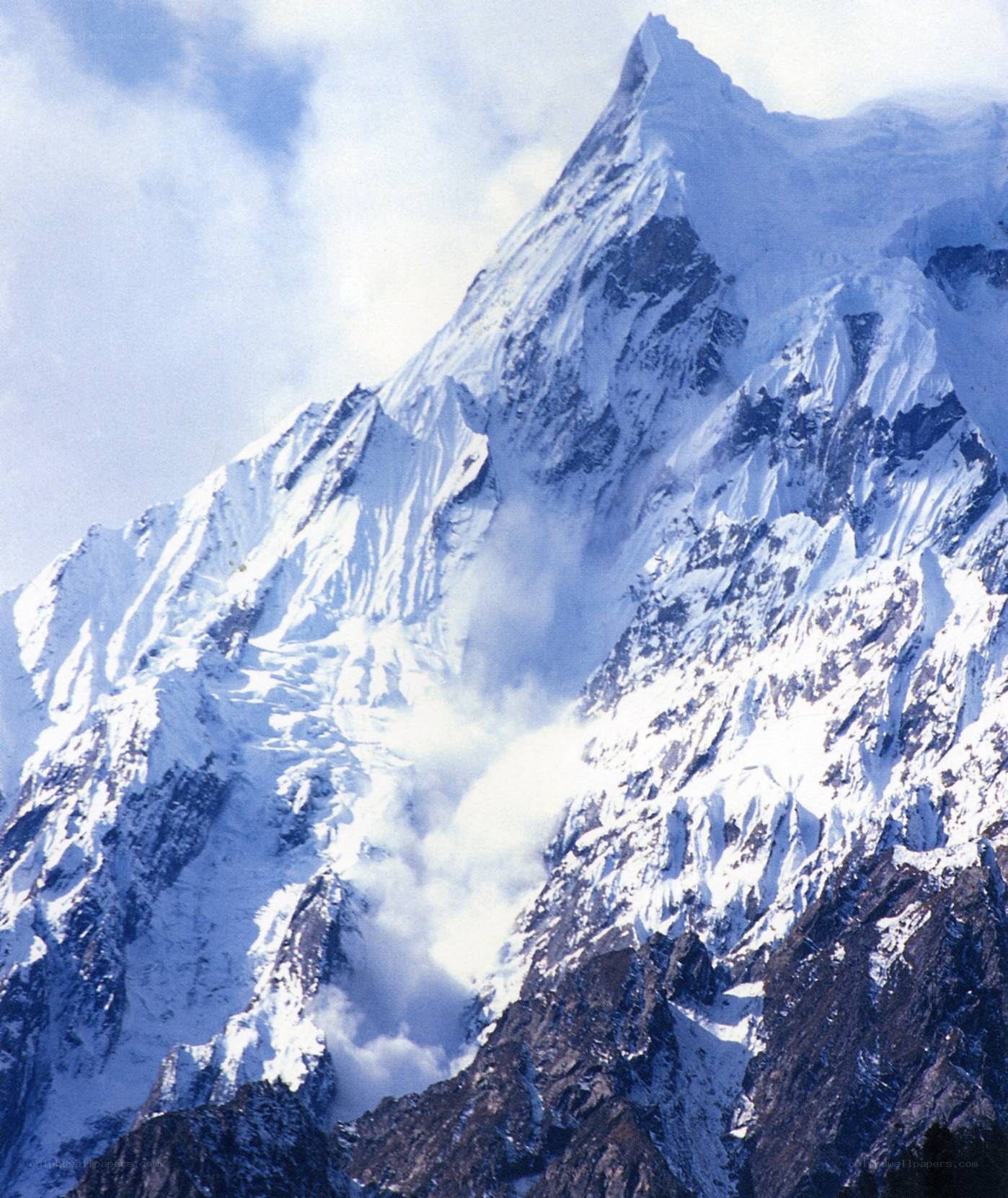 Snowy mountain peak