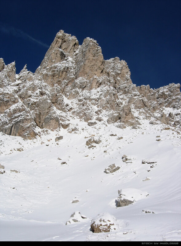 Snowy mountain peak