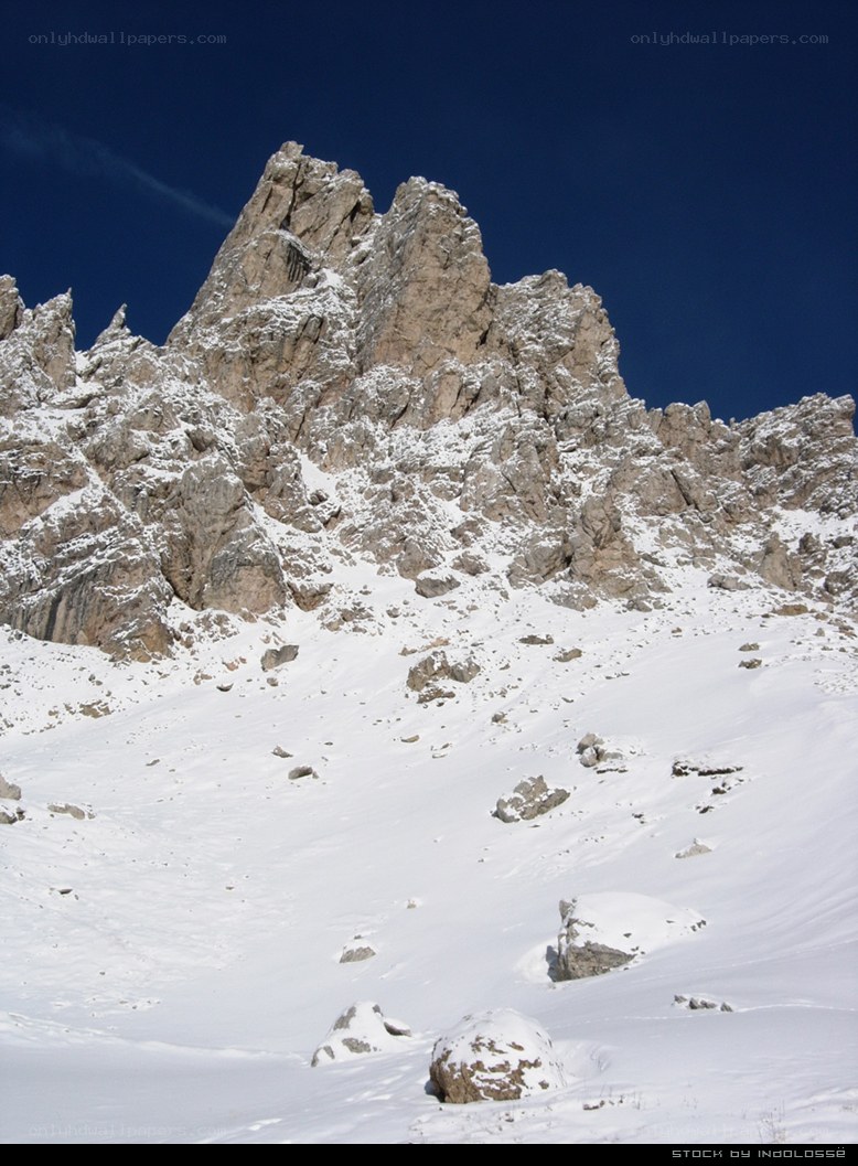 Snowy mountain peak