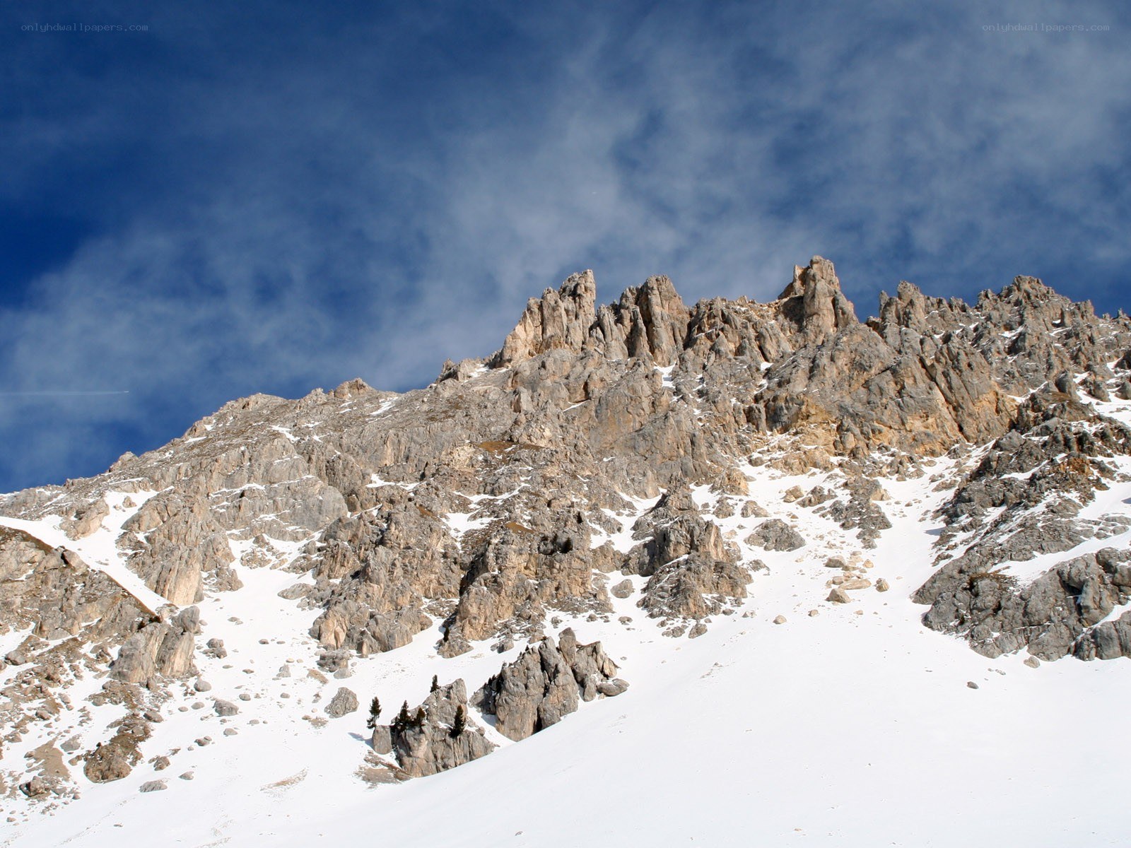 Snowy mountain peak