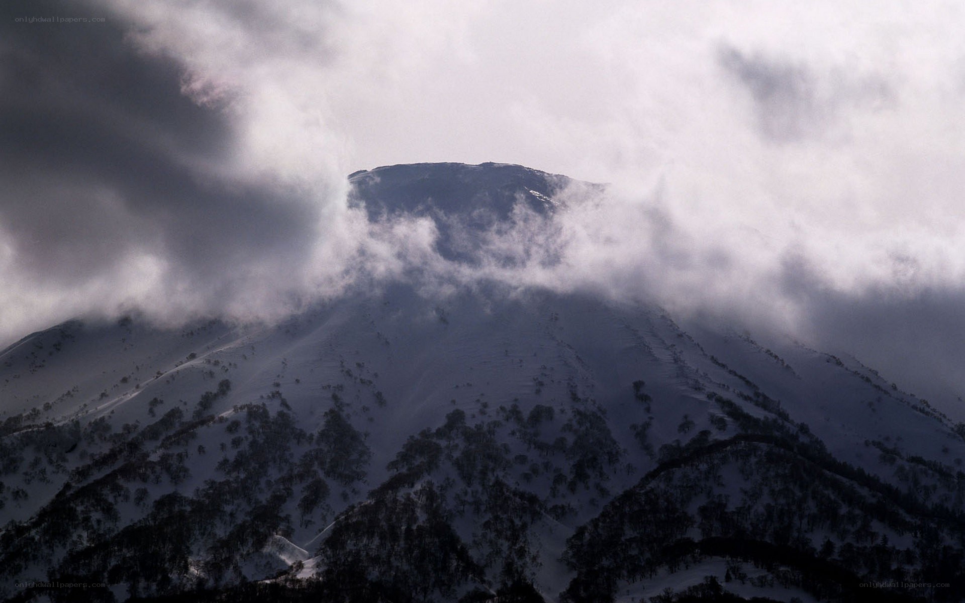 Snowy mountain peak