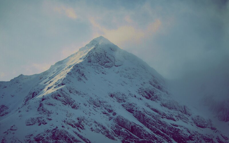 Snowy mountain peak