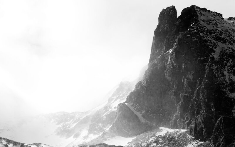 Snowy mountain peak