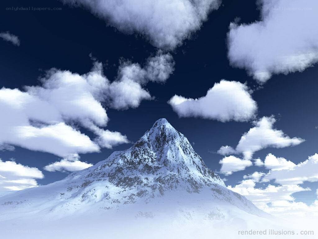 Snowy mountain peak