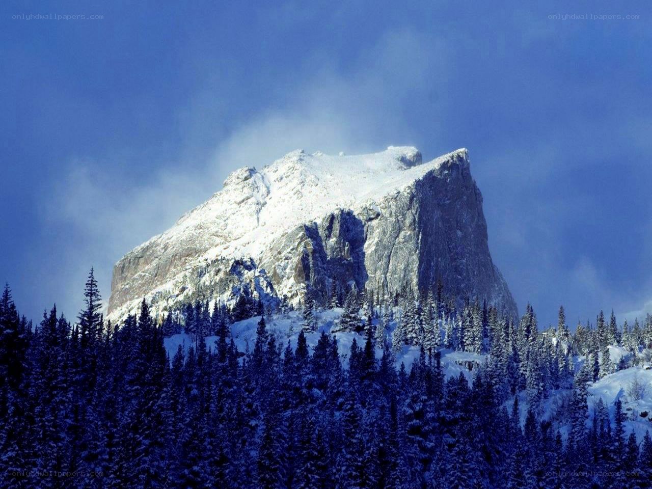 Snowy mountain peak