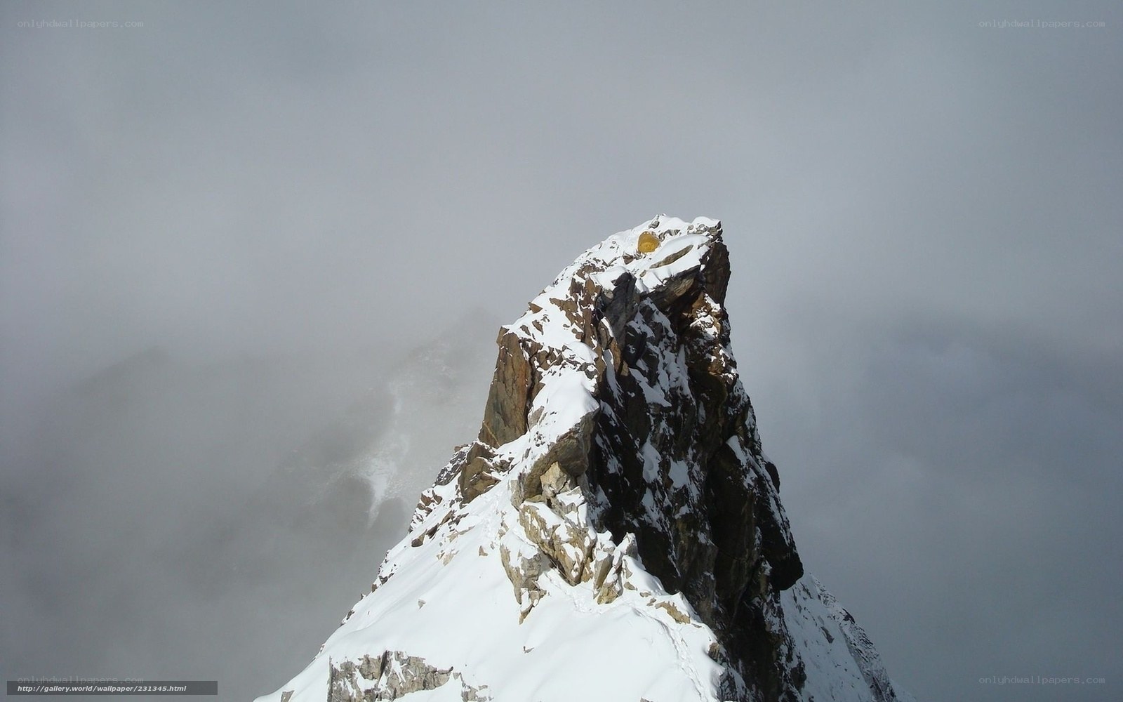 Snowy mountain peak