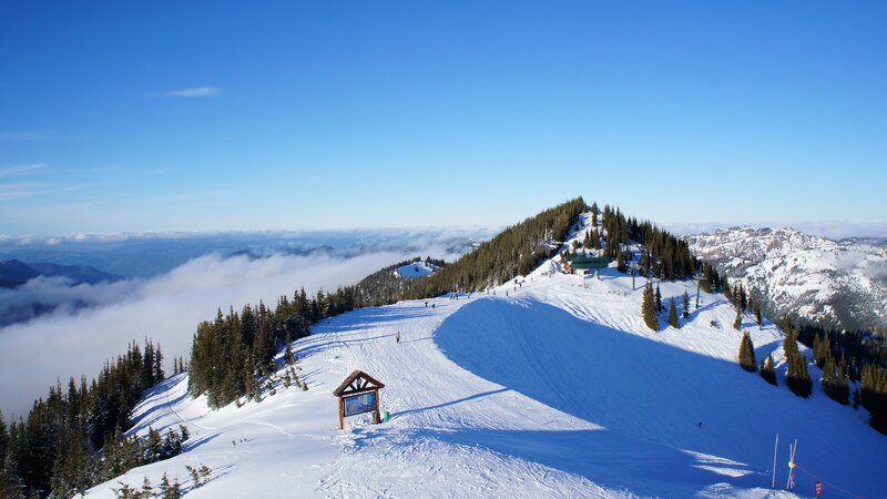 Snowy Mountain Peak — Blue, Serene