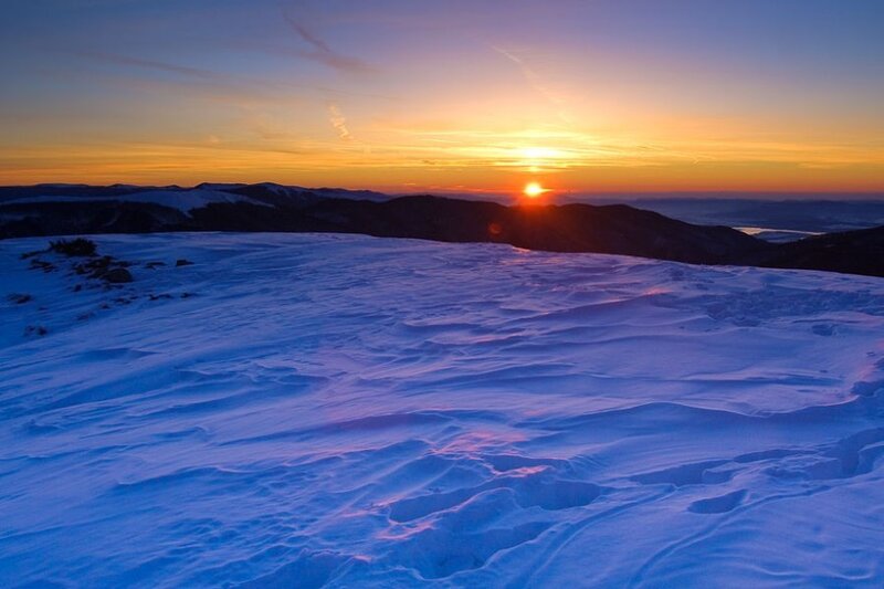 Snowy Mountain Peak — Blue