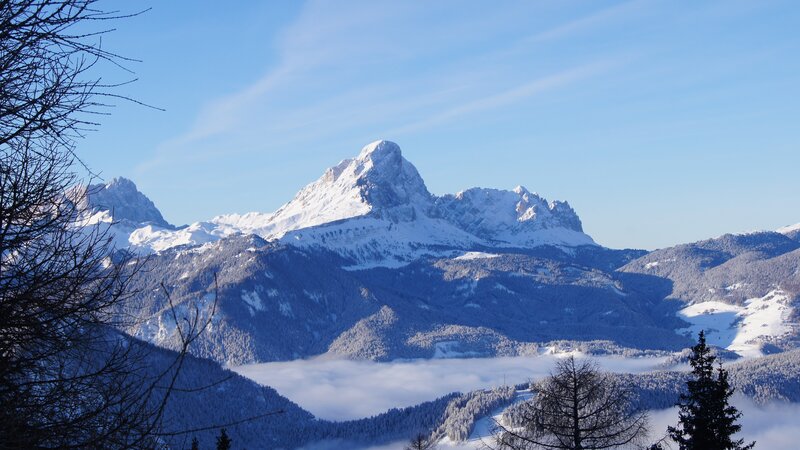 snowy mountain peak view