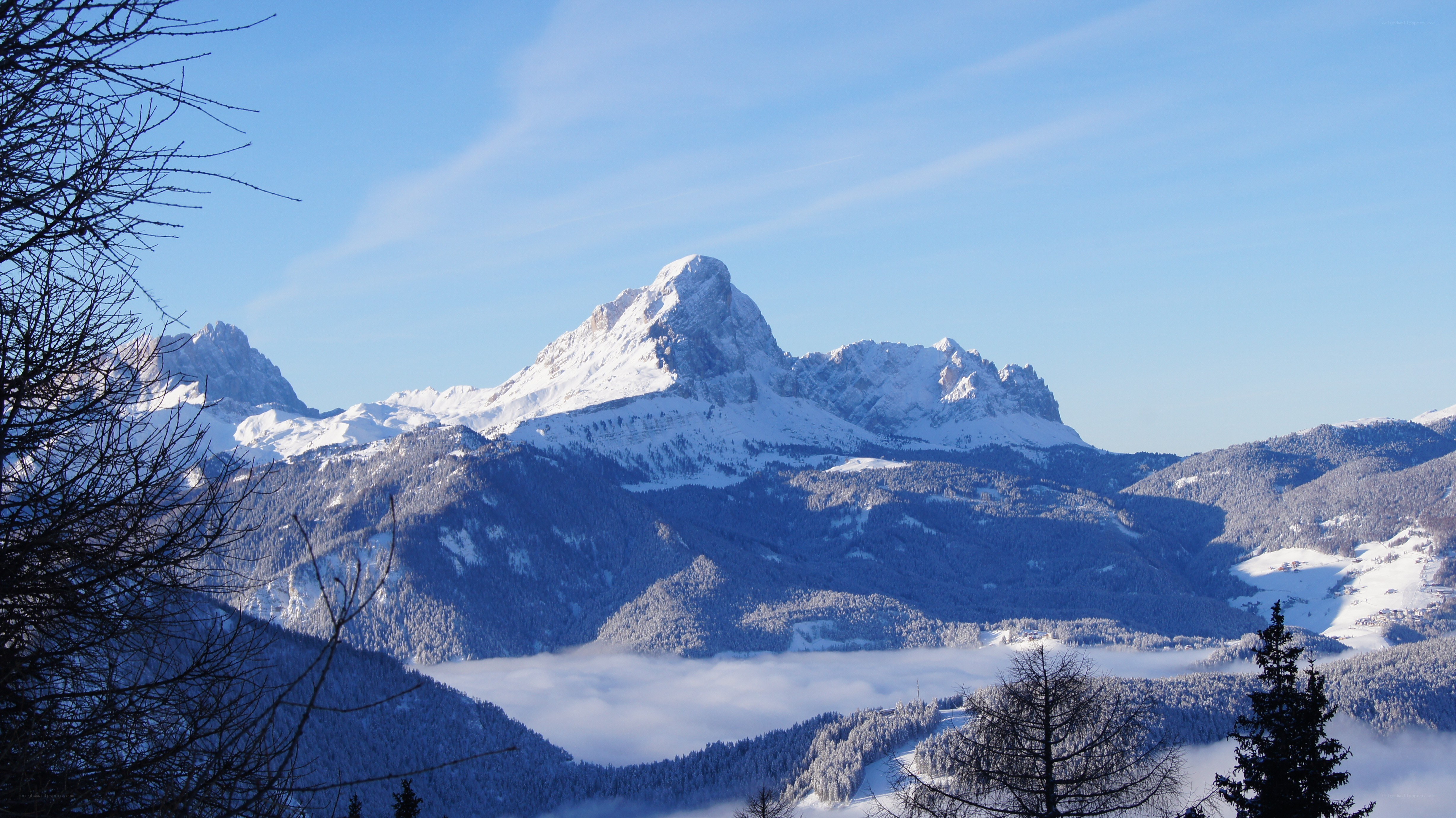 snowy mountain peak view