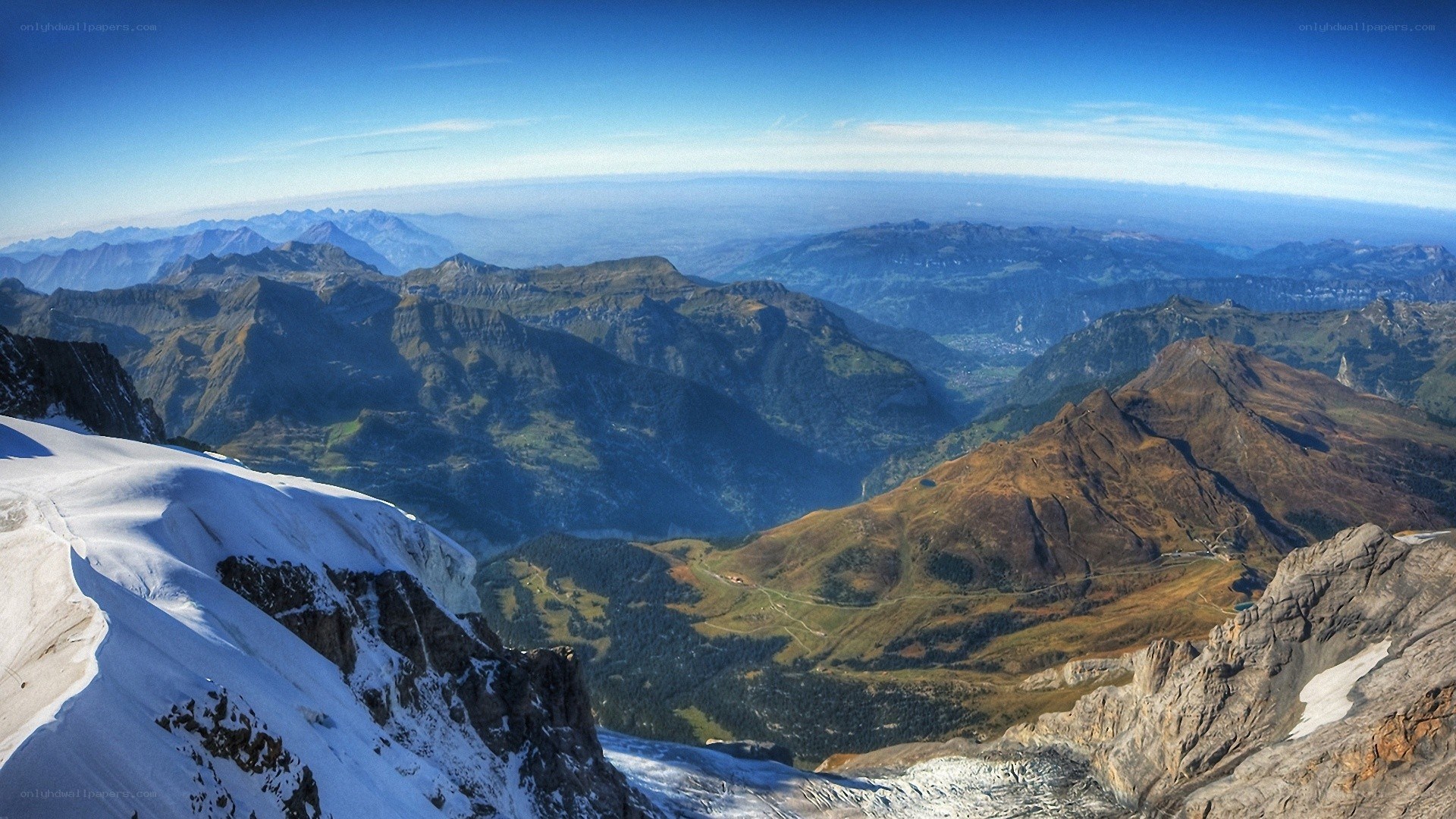 snowy mountain peak view