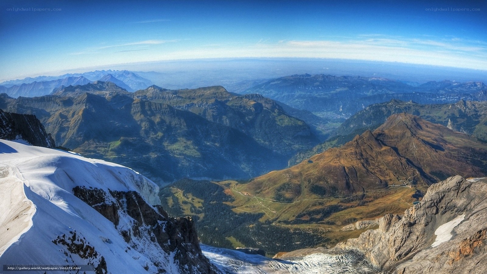 snowy mountain peak view