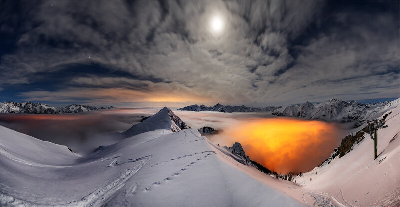 Snowy Mountain Peak — White