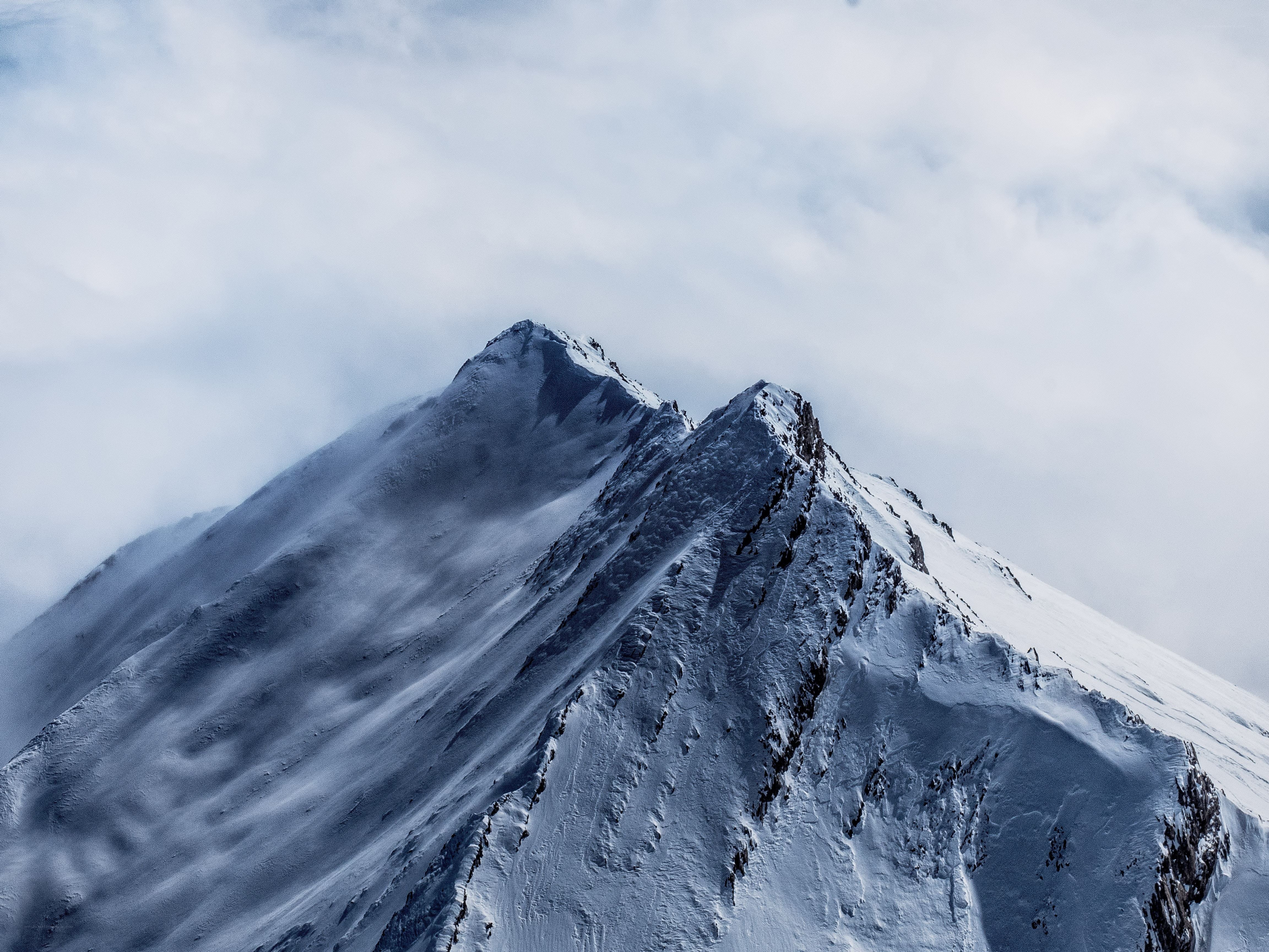 Snowy mountain peaks
