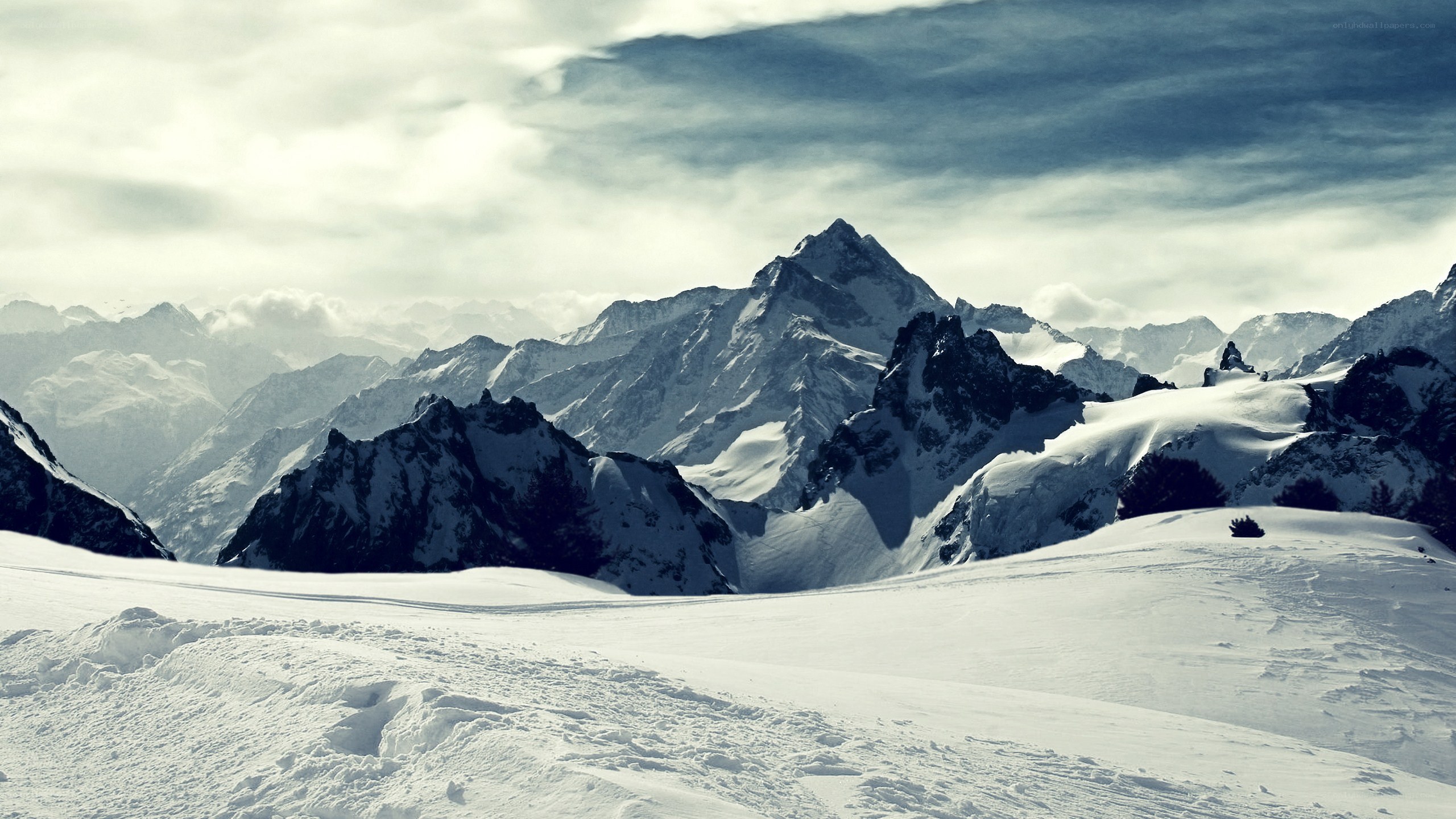 snowy mountain peaks