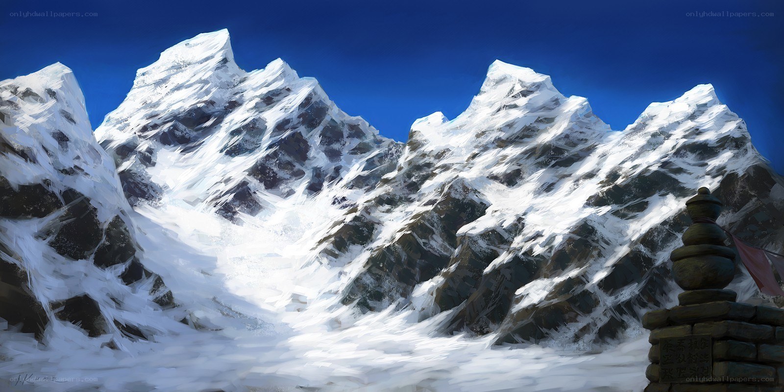 snowy mountain peaks