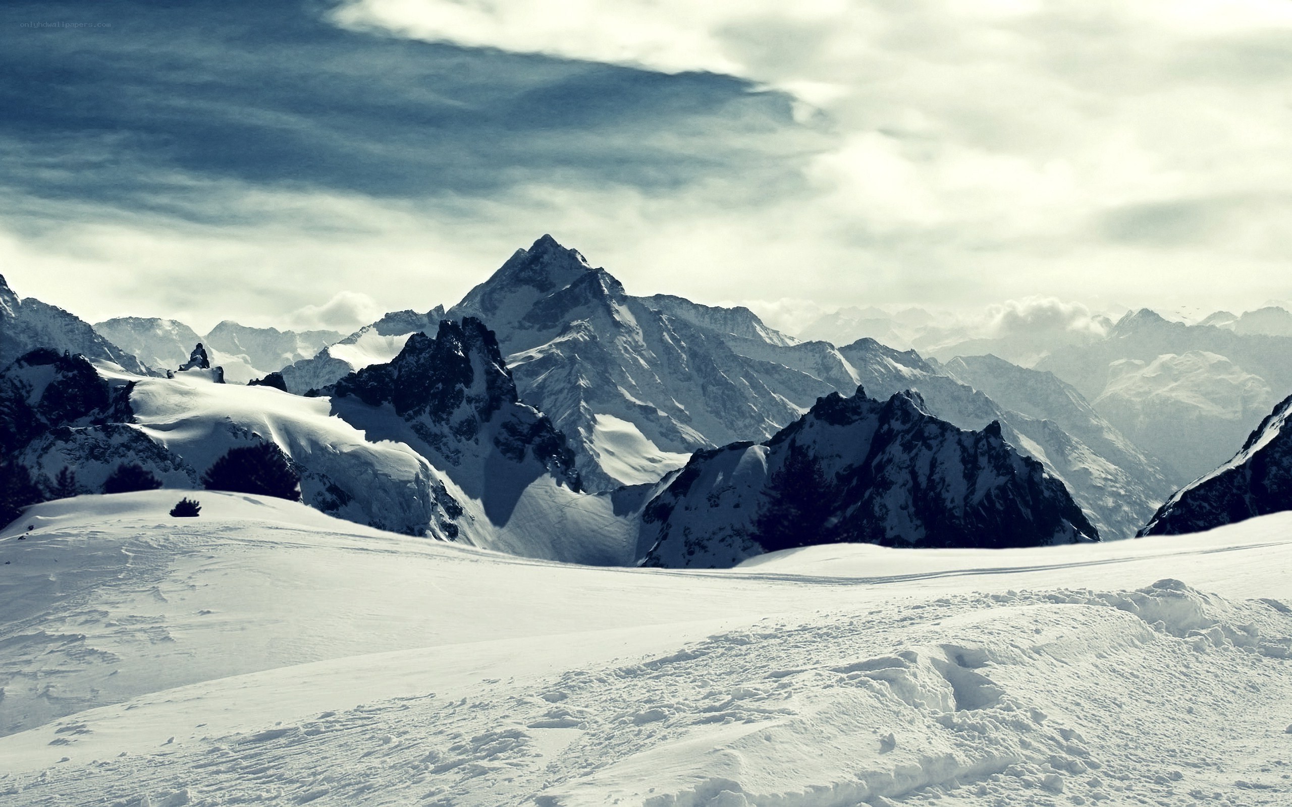 snowy mountain peaks