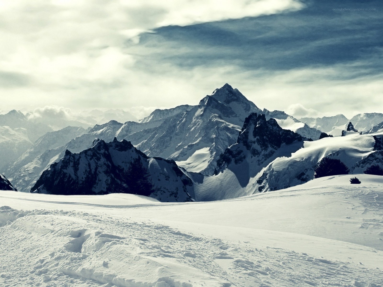 snowy mountain peaks