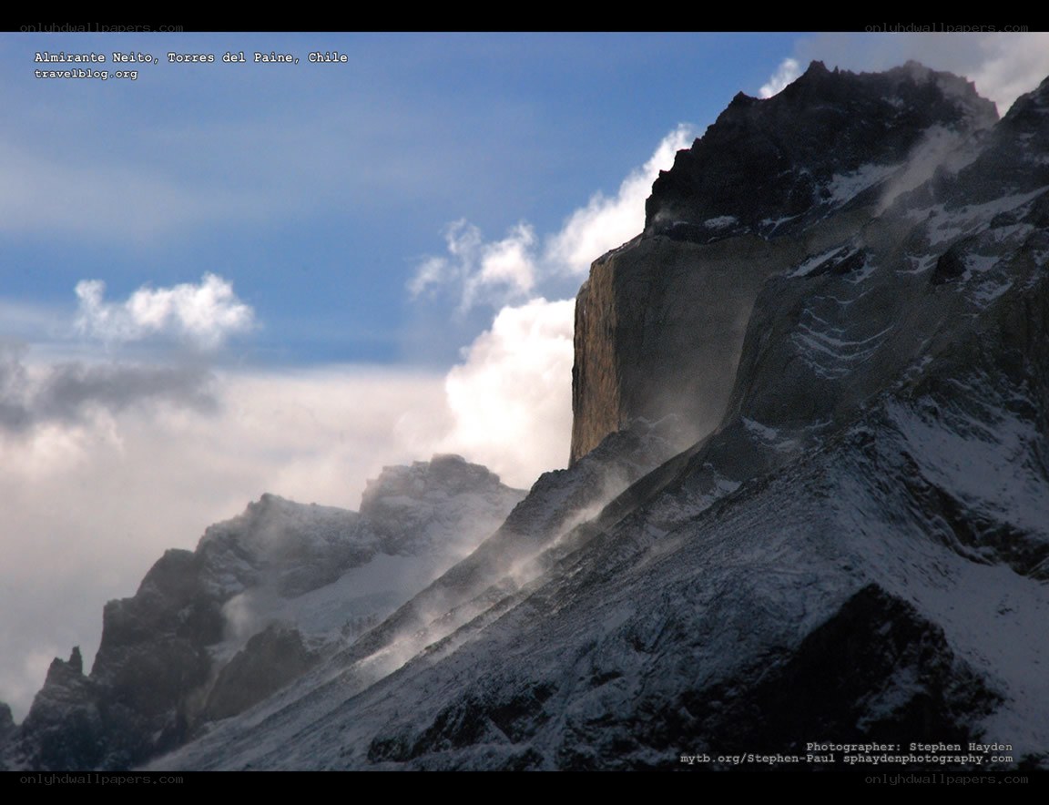 Snowy mountain peaks in Chile