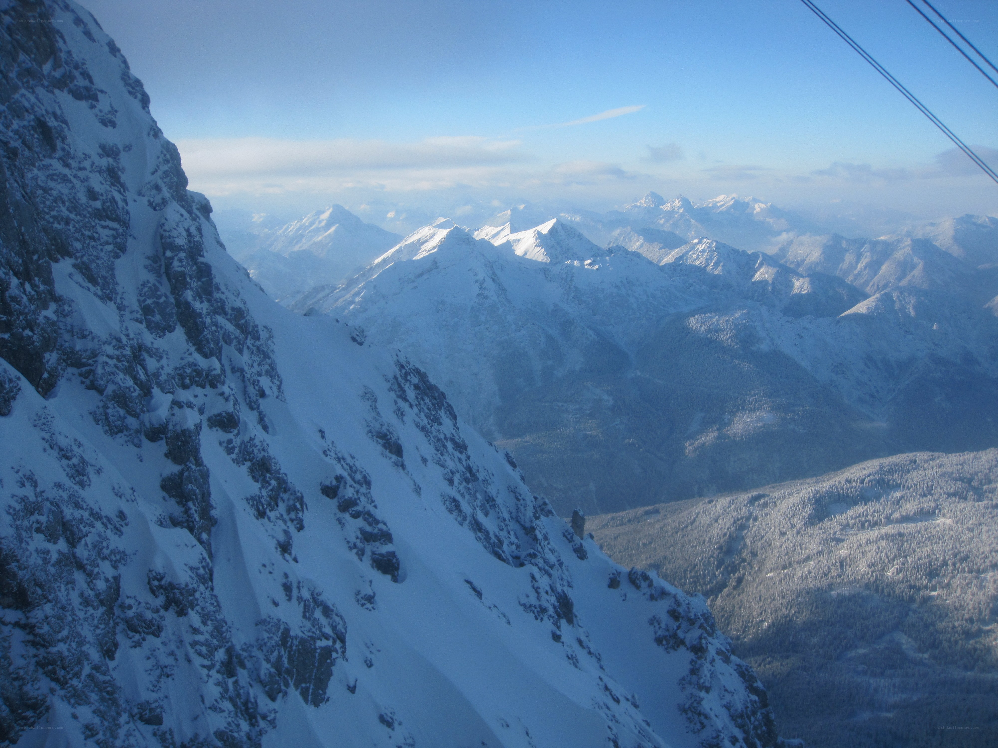 snowy mountain peaks view