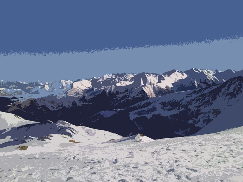 snowy mountain range