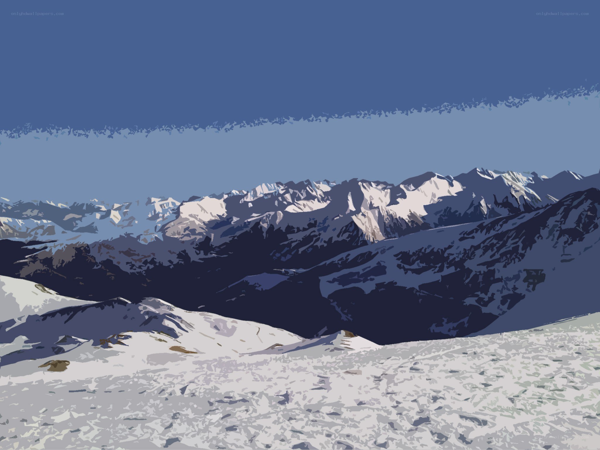 snowy mountain range