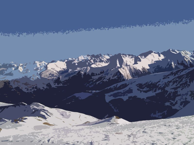 Snowy mountain range