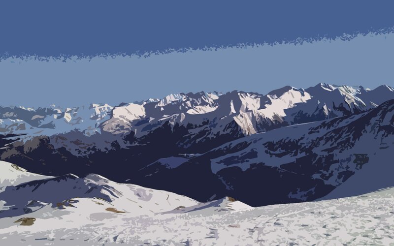 snowy mountain range