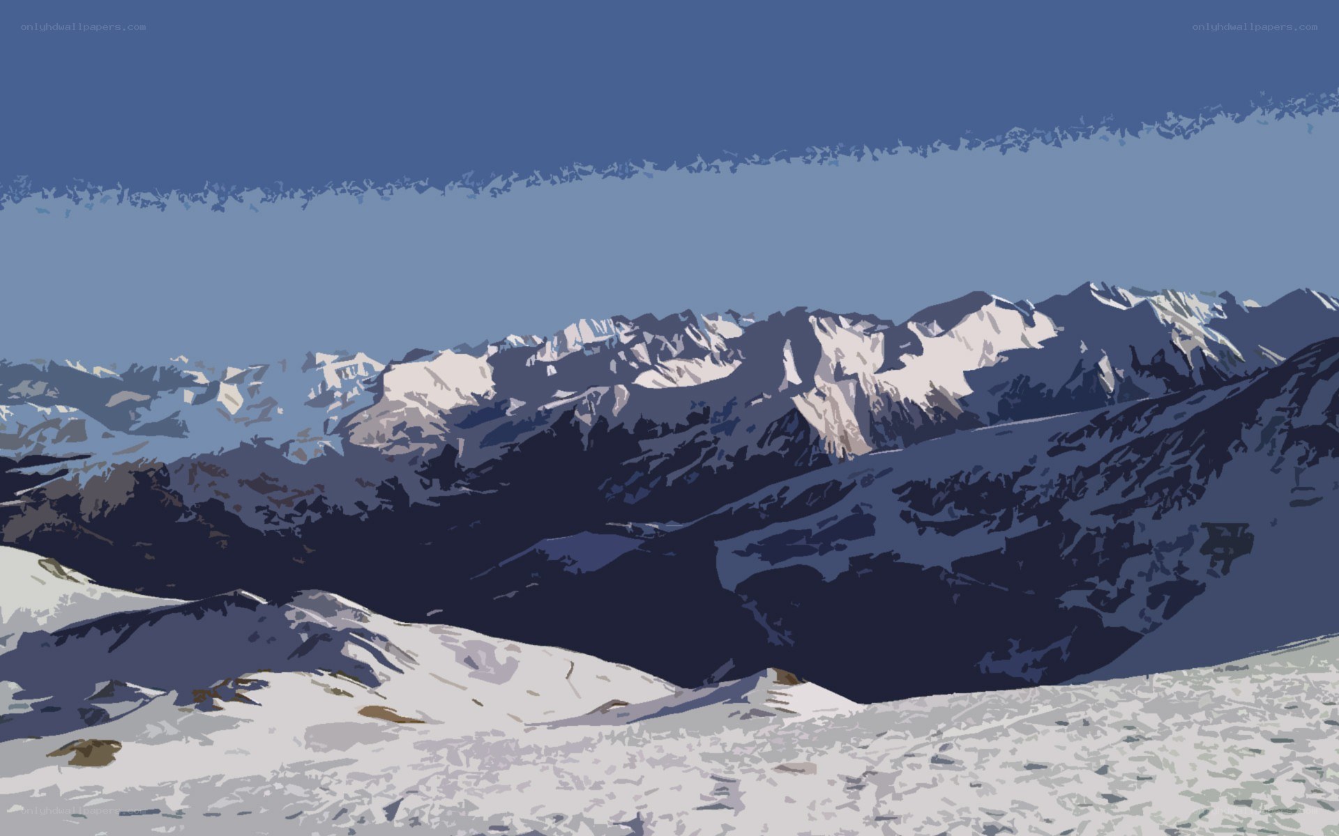snowy mountain range