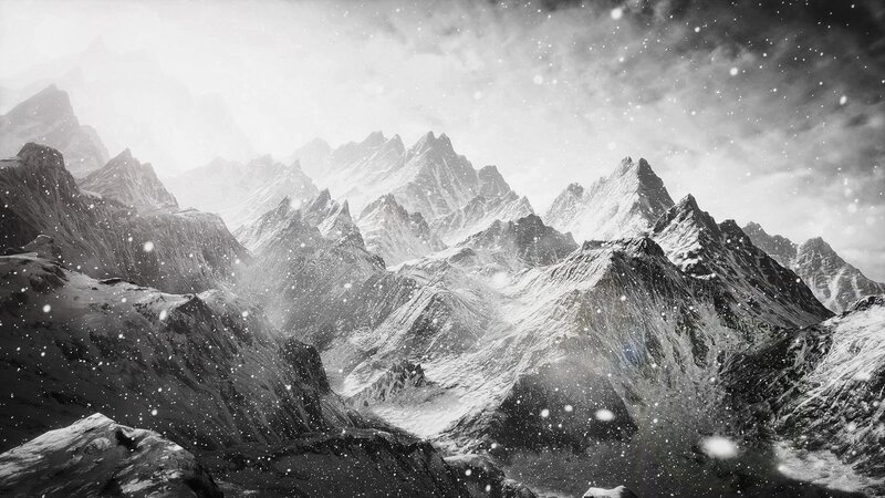 Snowy Mountain Range — Black