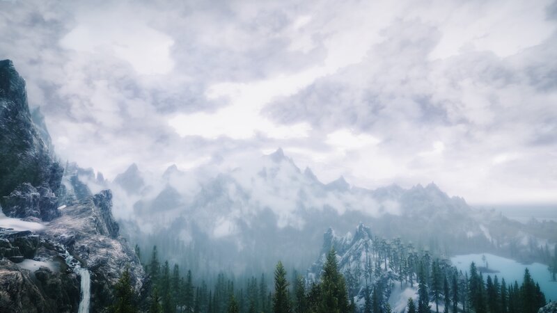 Snowy Mountain Range — Gray