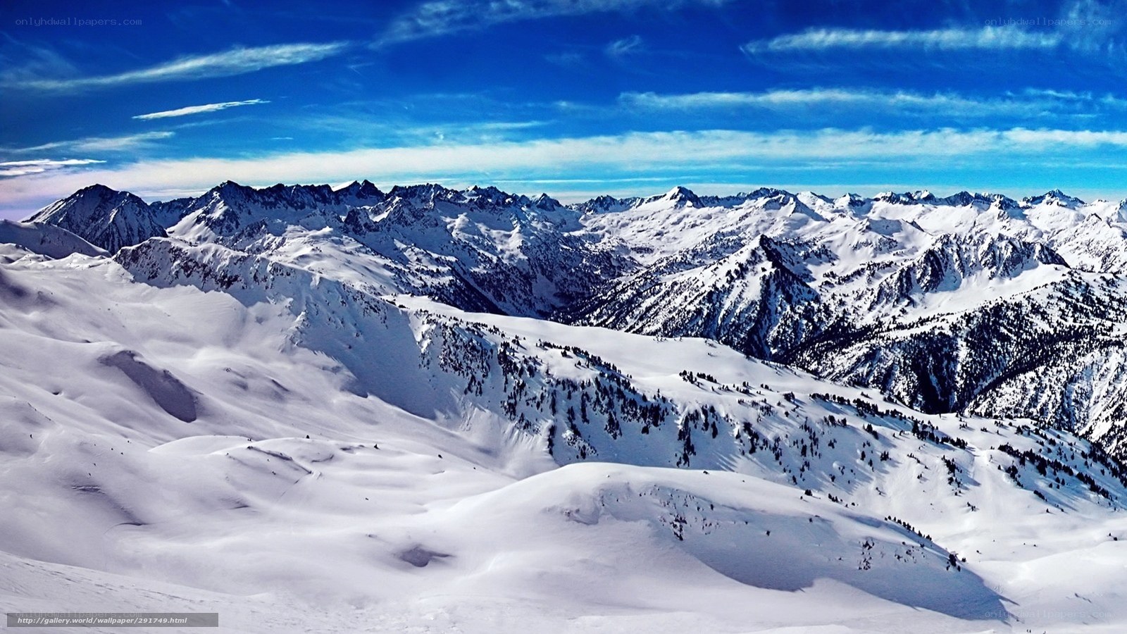 snowy mountain range landscape