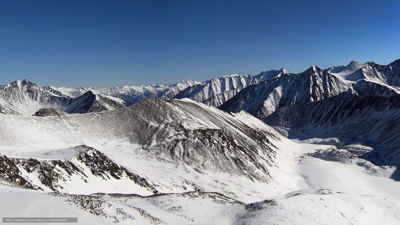 Snowy mountain range landscape
