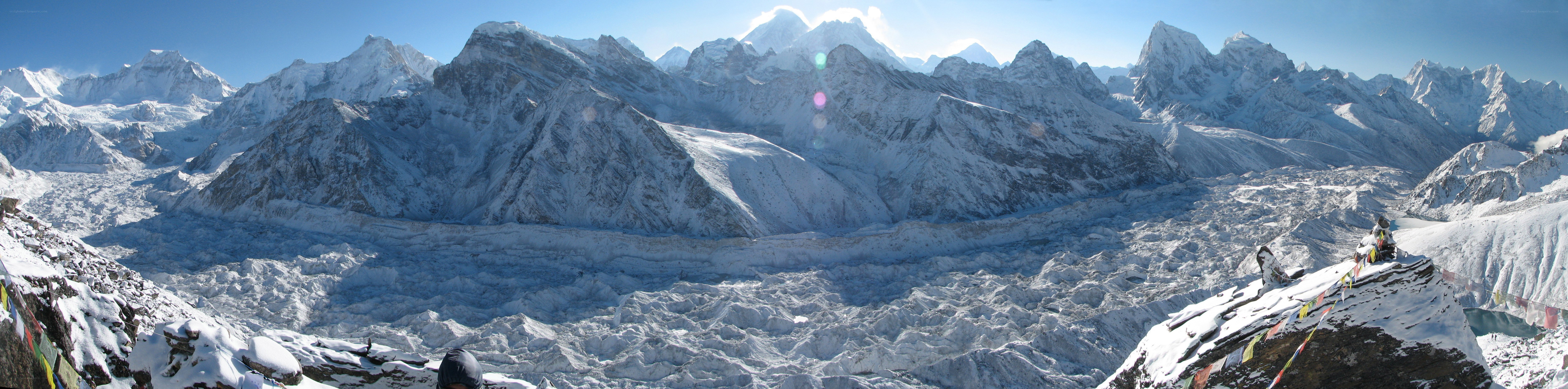 snowy mountain range panorama