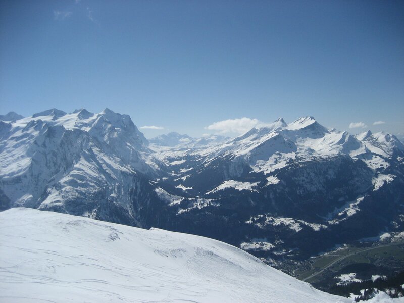 snowy mountain range view