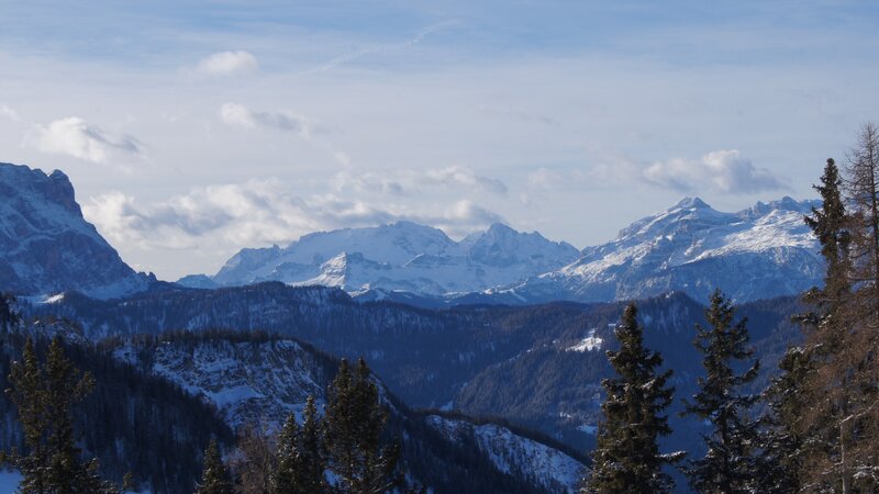 snowy mountain range view