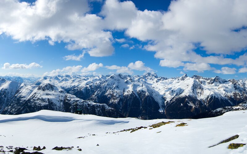 snowy mountain range view
