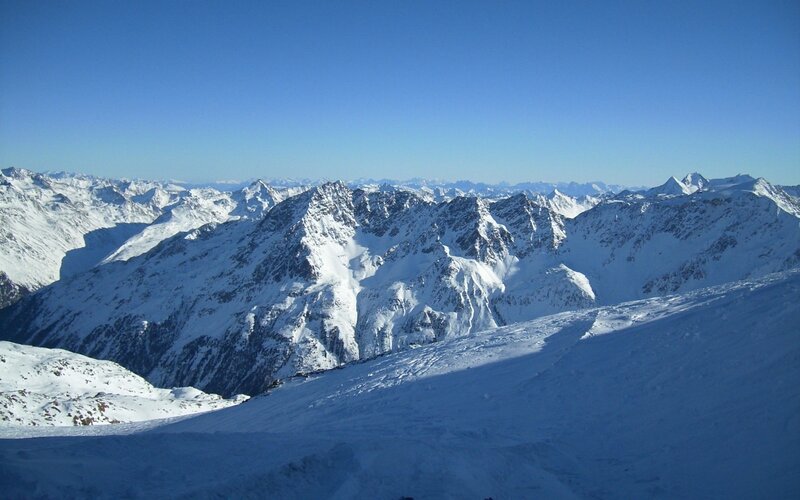 snowy mountain range view