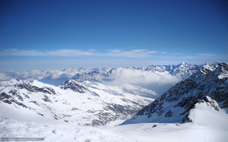 snowy mountain range view