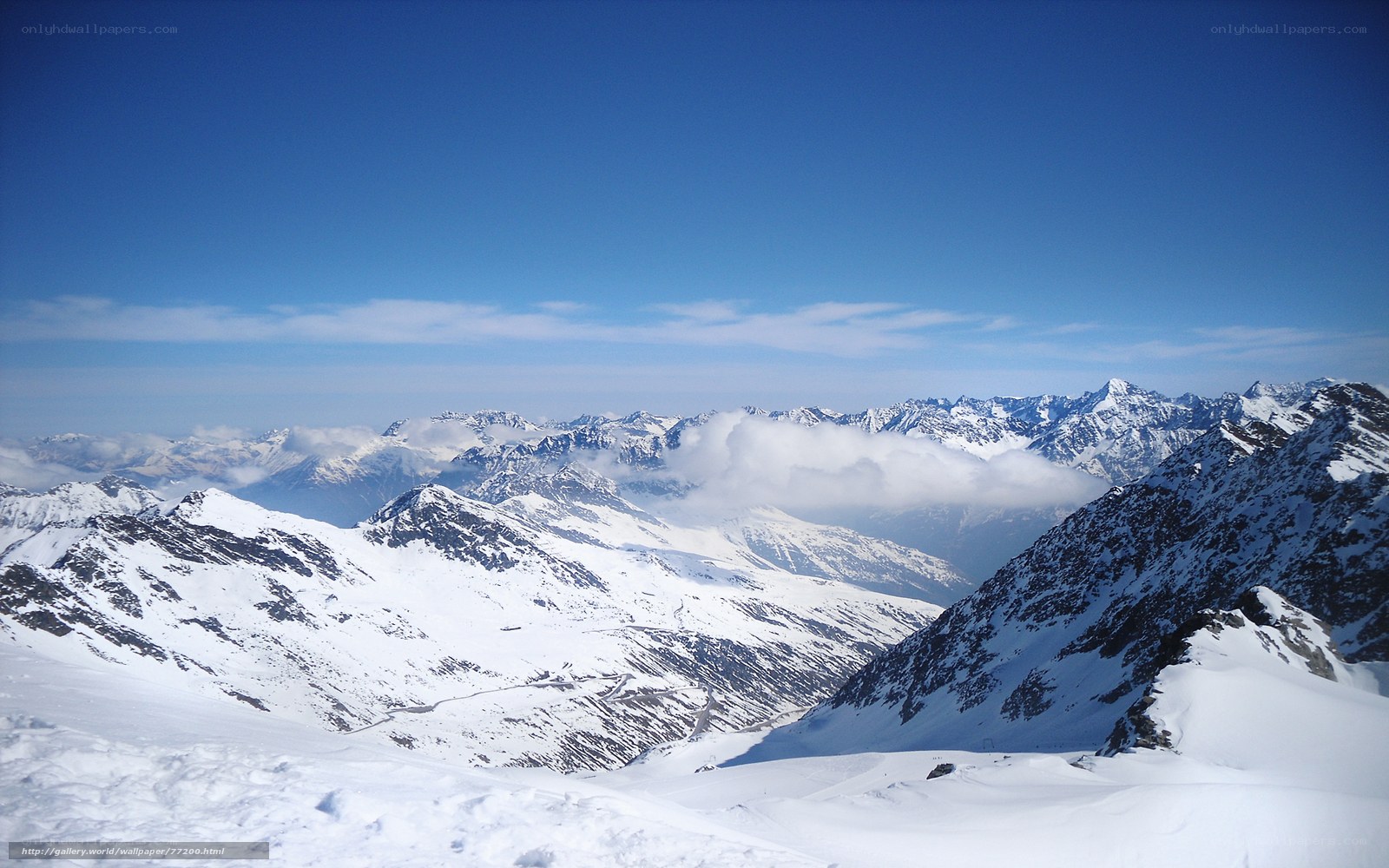 snowy mountain range view