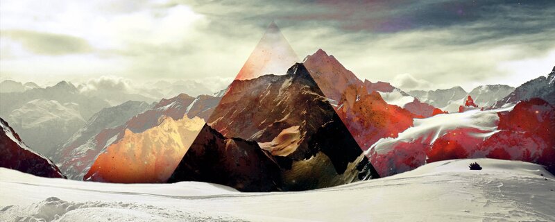 Snowy Mountain Range — White