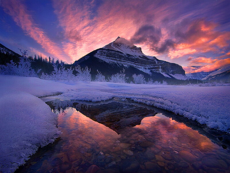 Snowy Mountain River — Purple