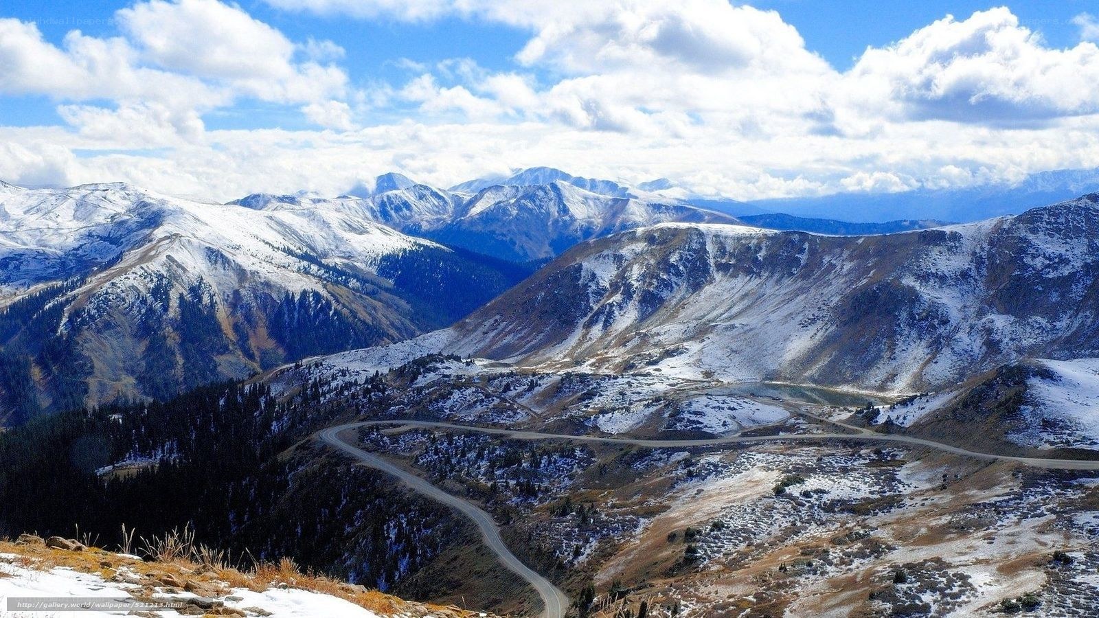 snowy mountain road landscape
