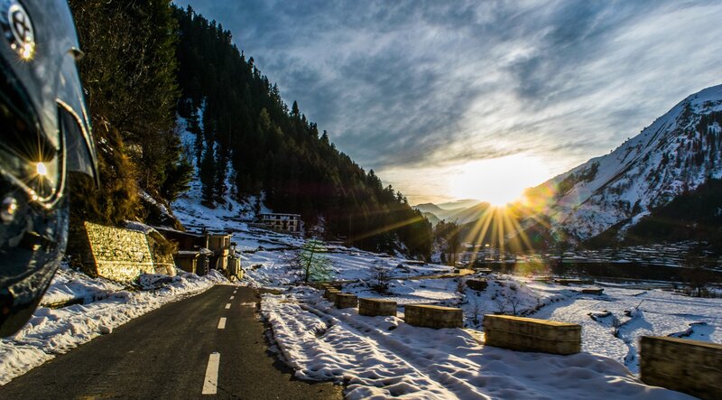 Snowy Mountain Road — White, Dramatic